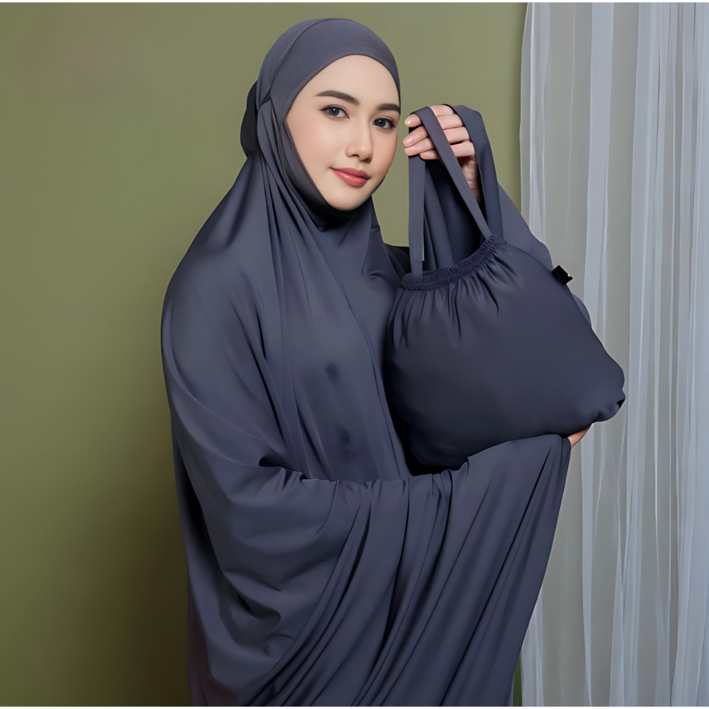 HAGEMAN Mukena Dewasa Khadijah Penutup Dagu Jersey Premium