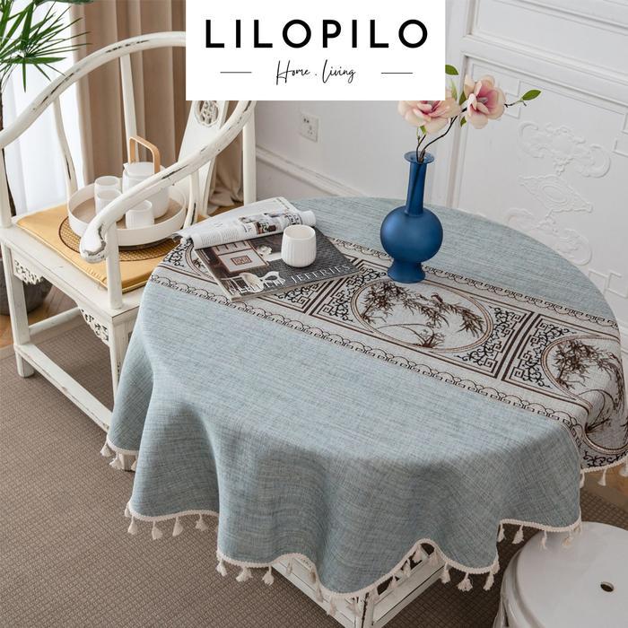 HOT PRODUK LILOPILO Taplak Alas Meja Makan Bundar Meja Makan Bulat Bahan Kain / Round Tablecloth Kat