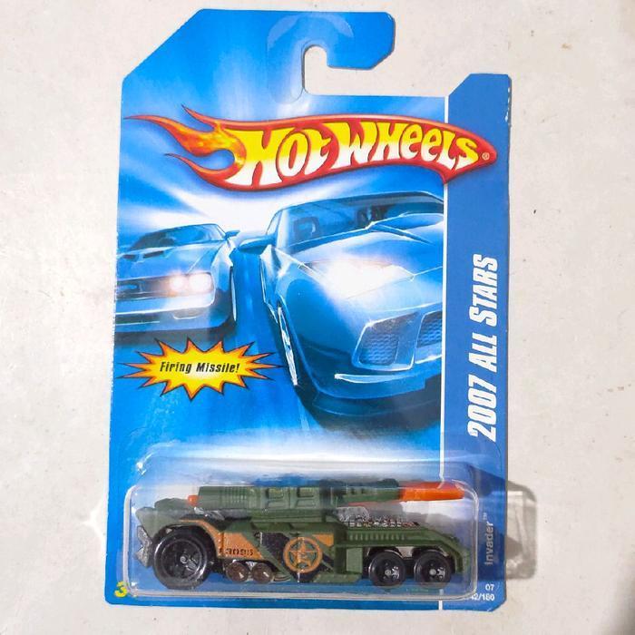 Mainan Hot Wheels Invader hijau tentara 2007 All Stars rare