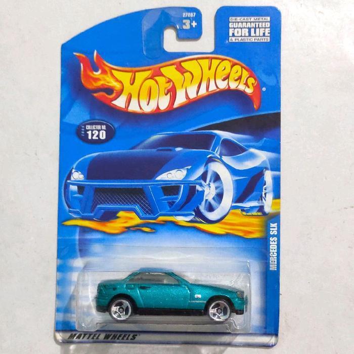 Mainan Hot Wheels Mercedes Benz SLK tosca 2001 base besi rare