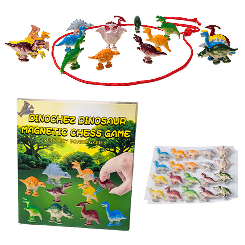 Dinochez Dinosaur Magnetic Chess Game Set 2025 Kids Toys, Magnetic Strategy Games for Family Game Ni