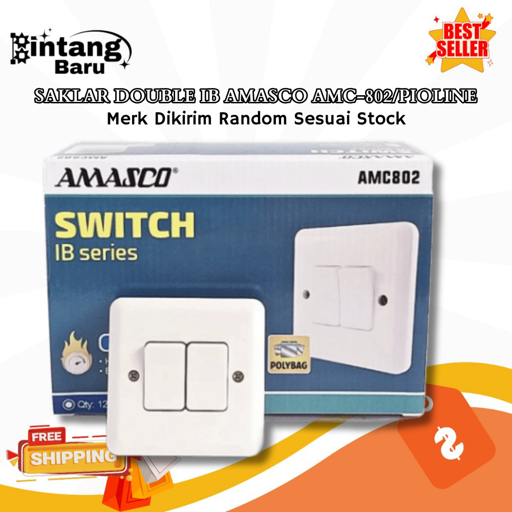 SAKLAR DOUBLE IB AMASCO AMC802 / SAKLAR DOUBLE IB PIOLINE PSI802 (MJ)