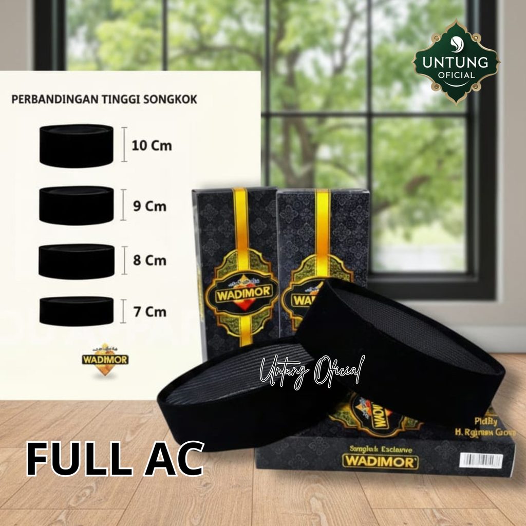 Songkok Wadimor FULL AC Premium Hitam Polos