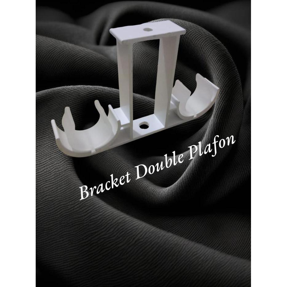 BRACKET DOUBLE ROLLET KAKI REL / BATANG GORDEN - Type Plafon