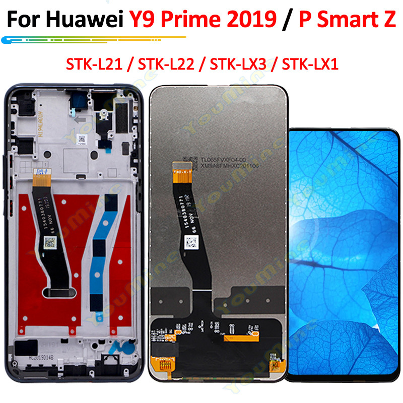 6.59" For Huawei P Smart Z LCD STK-LX1 splay Tou Screen with frame STK-L21 STK-L22 For Huawei Y9prim