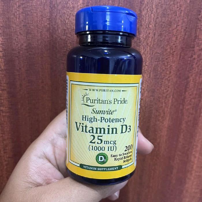 Puritan Vitamin D3 1000 iu 200 softgel puritans pride puritan's d 3 25