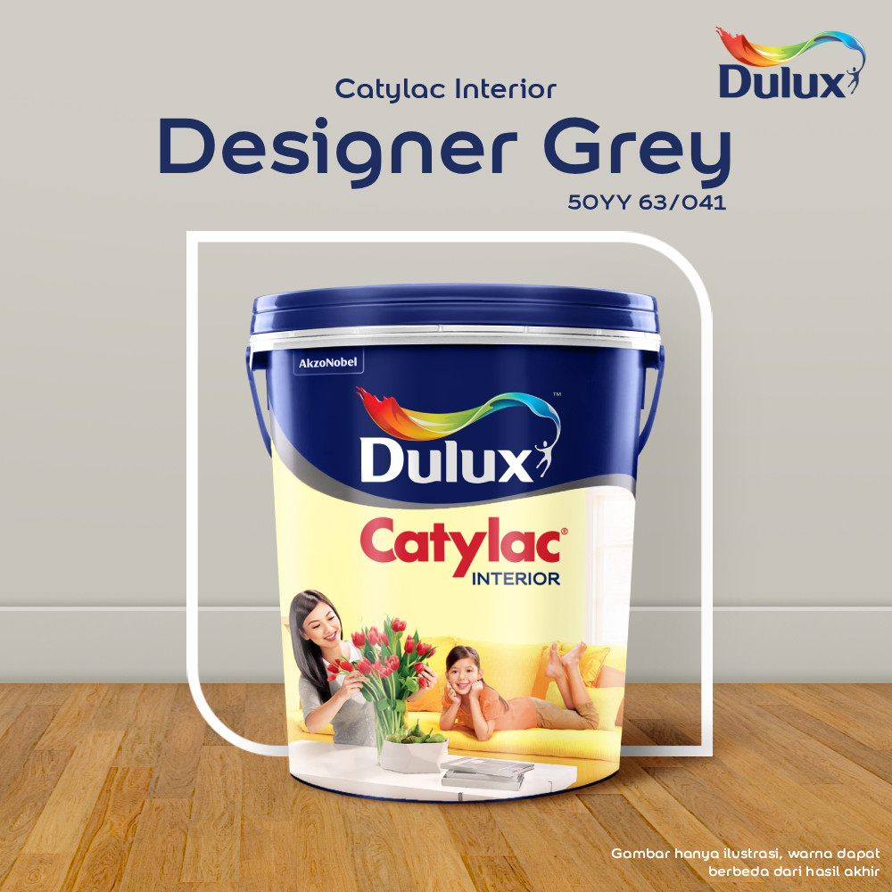 CAT TEMBOK DESIGNER GREY DULUX CATYLAC INTERIOR - 25KG 50YY 63/041 CAT TEMBOK DULUX CATYLAC
