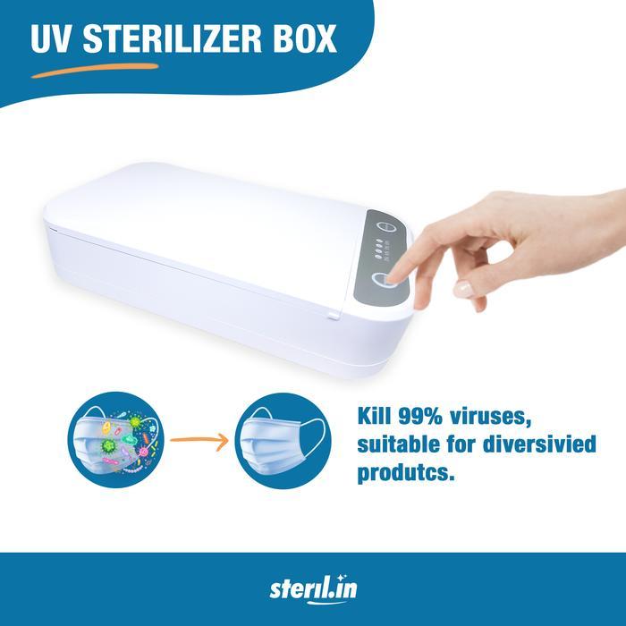 UV STERILIZER BOX STERIL DISINFEKTAN 99%UTK MASKER, UANG, HP DLL