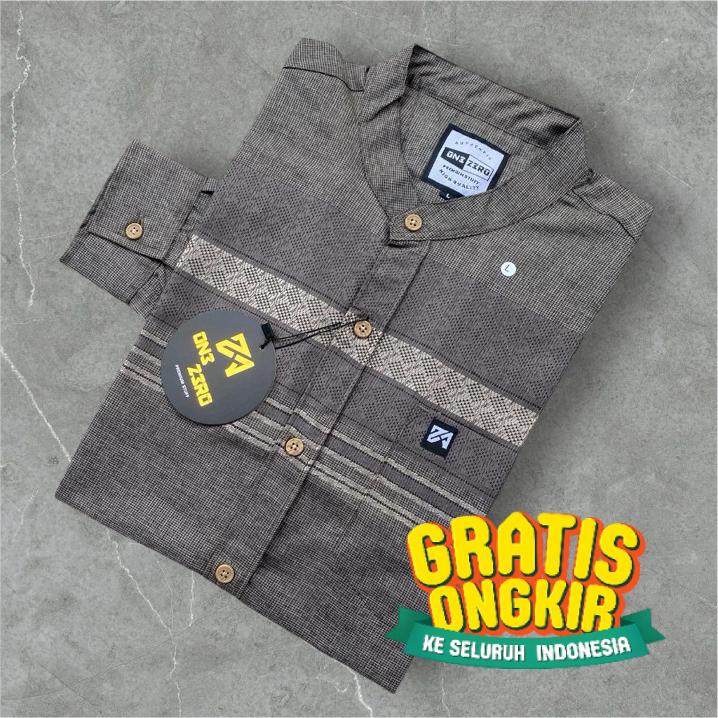 Kemeja Motif Print Lengan Panjang Model Slimfit - Kemko Busana Muslim - Hem Keren Termurah dan terba