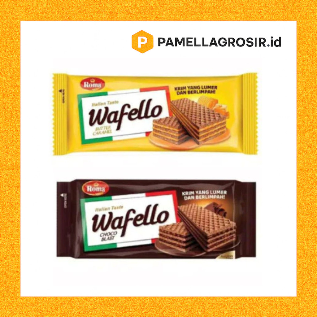 ROMA WAFELLO WAFER CHOCO BLAST / BUTTER CARAMEL JUMBO 114 GRAM