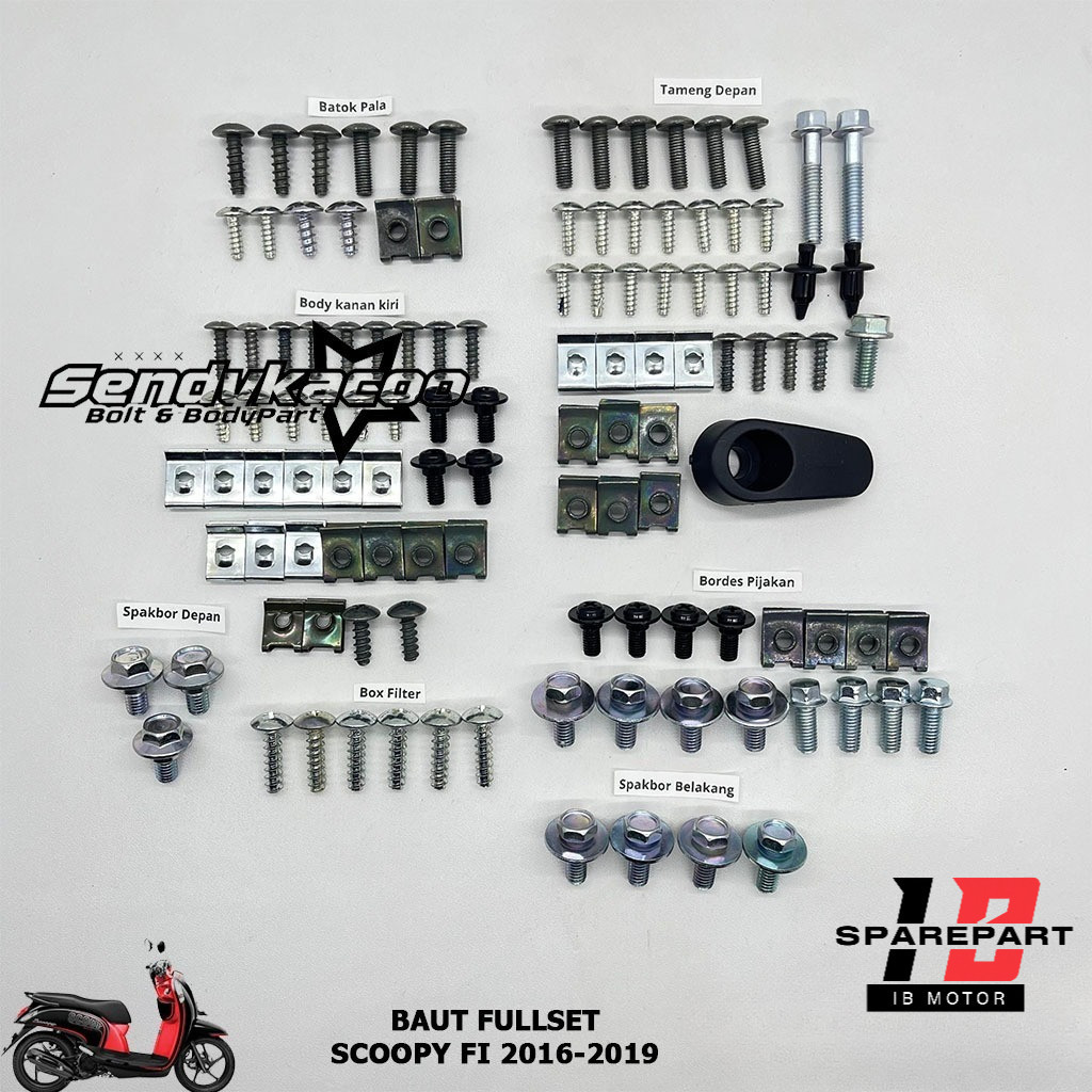 Baut Scoopy Fi Full Set / Baut Honda Scoopy Fi New Full Set Full Body