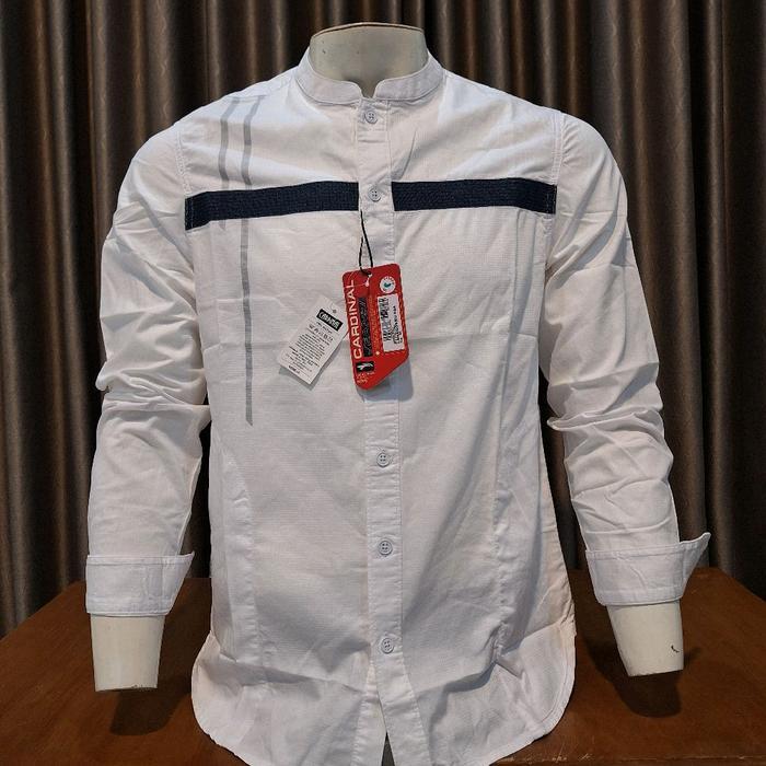 CARDINAL KEMEJA KOKO KEMKO PRIA JEANS CASUAL ORIGINAL PREMIUM kokopria - Putih, M