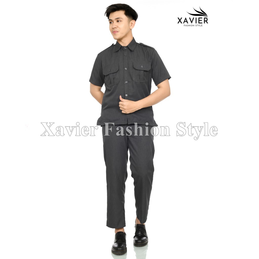 Seragam  Dinas Abu-Abu Pria, Abu Tua  Seragam Kantor PNS, Pemda, dan Honorer   Model Modern, Rapi & 