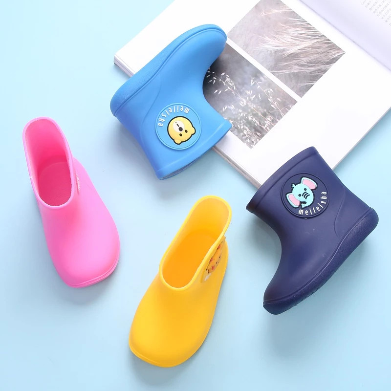 Sepatu Boot Jas Hujan Anak Bot Karet Anti Air Cewek Cowok SD 3 4 5 6 7 Tahun Rain Boots Premium Kara