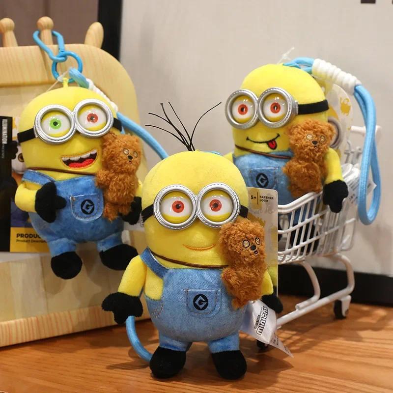 Original Minion Plush Toy Bob and Tim Bear Doll Lovely Stuffed Anime Bag Pent Key ain Kevin Dave Plu