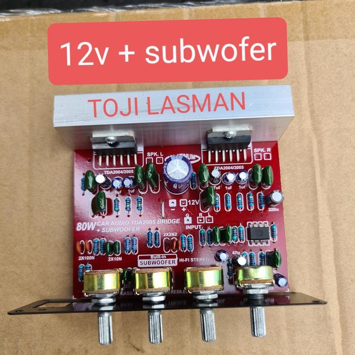 power aktif stereo tda2005 tda 2005 + subw subwofer 12v 12volt 12 v