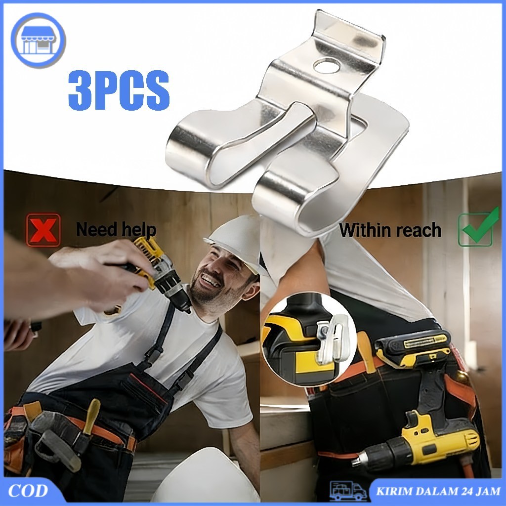 3pcs Clip Belt Bor Cordless Impact Wrench Belt Clip Bor Belt Clip Impact Hook Cantolan Mesin Bor