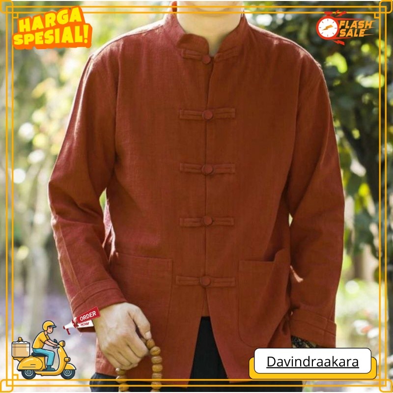 TERBARU UFC KOKO CHEONGSAM BAJU PRIA LENGAN PANJANG UPDATE MODERN TERBARU