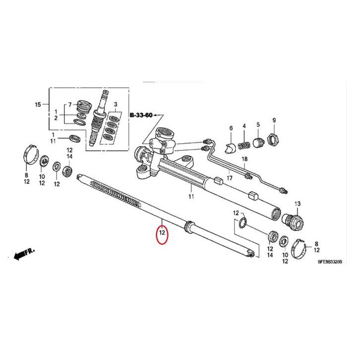 Rack Steer / Rack Steering ODYSSEY RB1 RB2 2004-2008 Original PASS