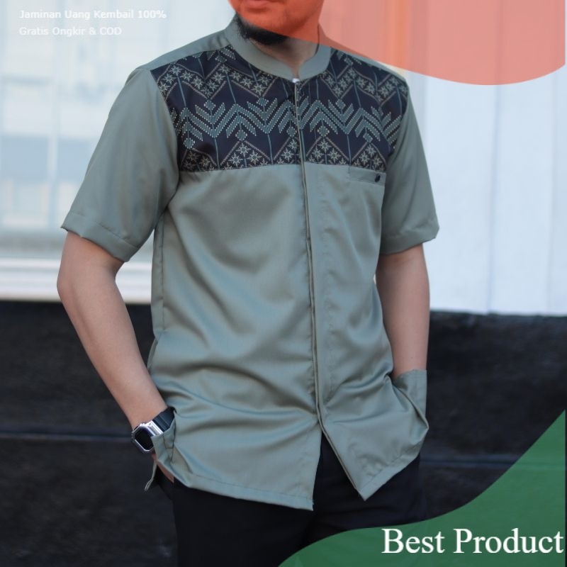 Kemeja Motif Kadam Batik/Kemeja Batik Pria Lengan Pendek/Kemko Qurta Marajo/Koko Lengan Pendek Bahan