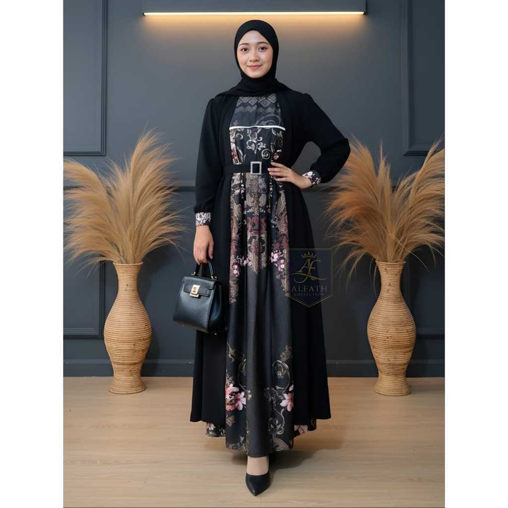 Arumi Dress Gamis Wanita Muslim Sabrina Motif Elegan/Terbaru