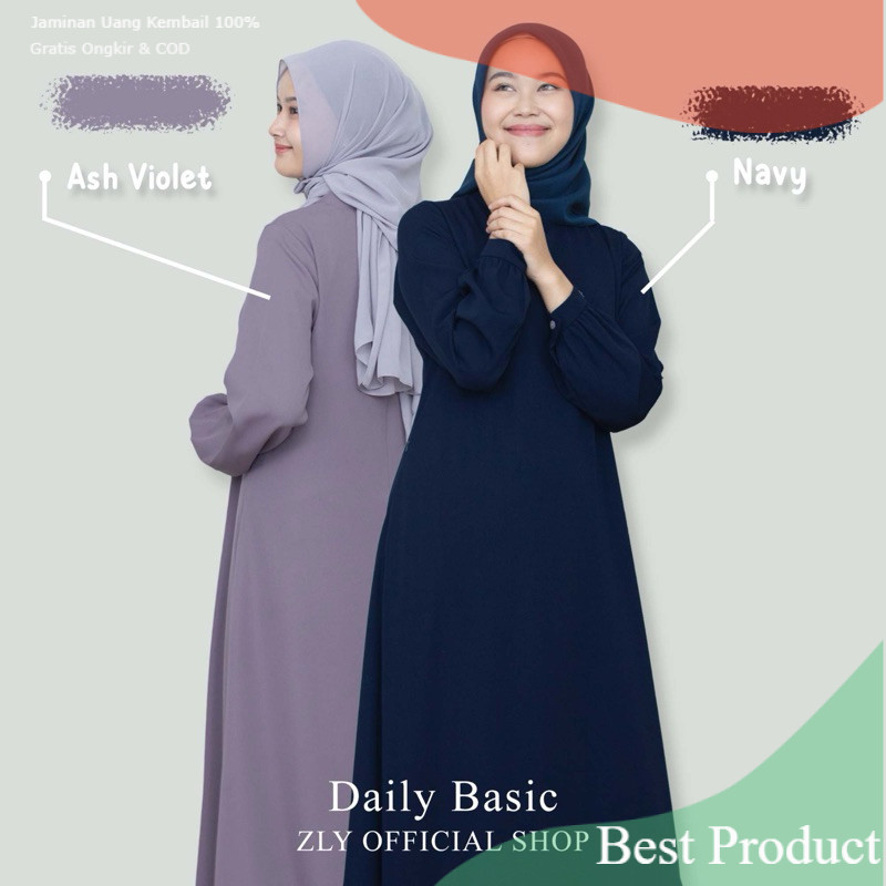 Gamis  Daily Basic Simple Elegant | Gamis Remaja  Polos | Gamis Wanita ToryGold  By ZLY ZELIApakaian