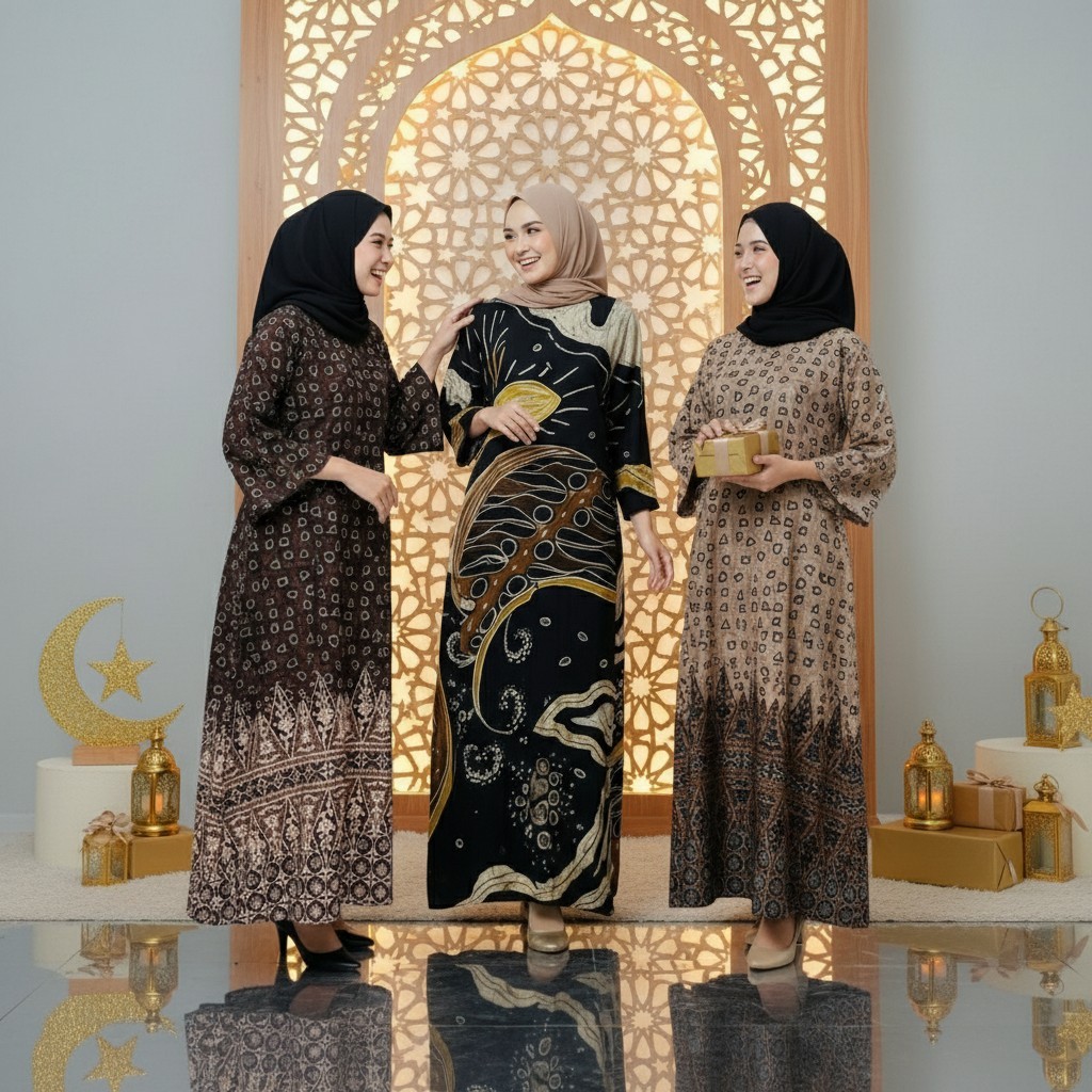 Gamis Jumbo LD 130 Rayon Premium Lebaran Terkini Busui Abaya Batik Mewah Elegan Kondangan Pesta