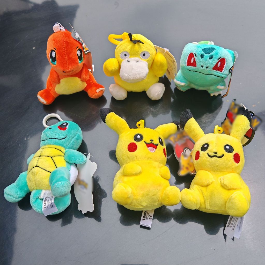 Pokemon Squirtle Charmander Pikachus Bulbasaur Psyduck Plush Doll 12cm Pendant Stuffed Pendant Keych