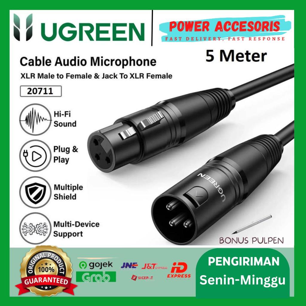 UGREEN XLR Male Microphone Karaoke Condenser Female Audio Aux Kabel Microphone 20712