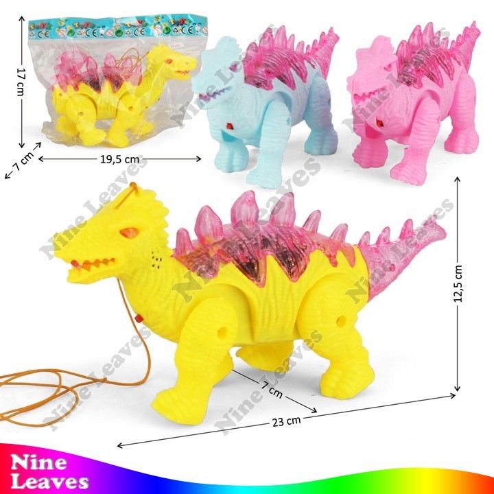 Mainan Anak Robot Dinosaurus Stegosaurus Jalan Suara Lampu Toys