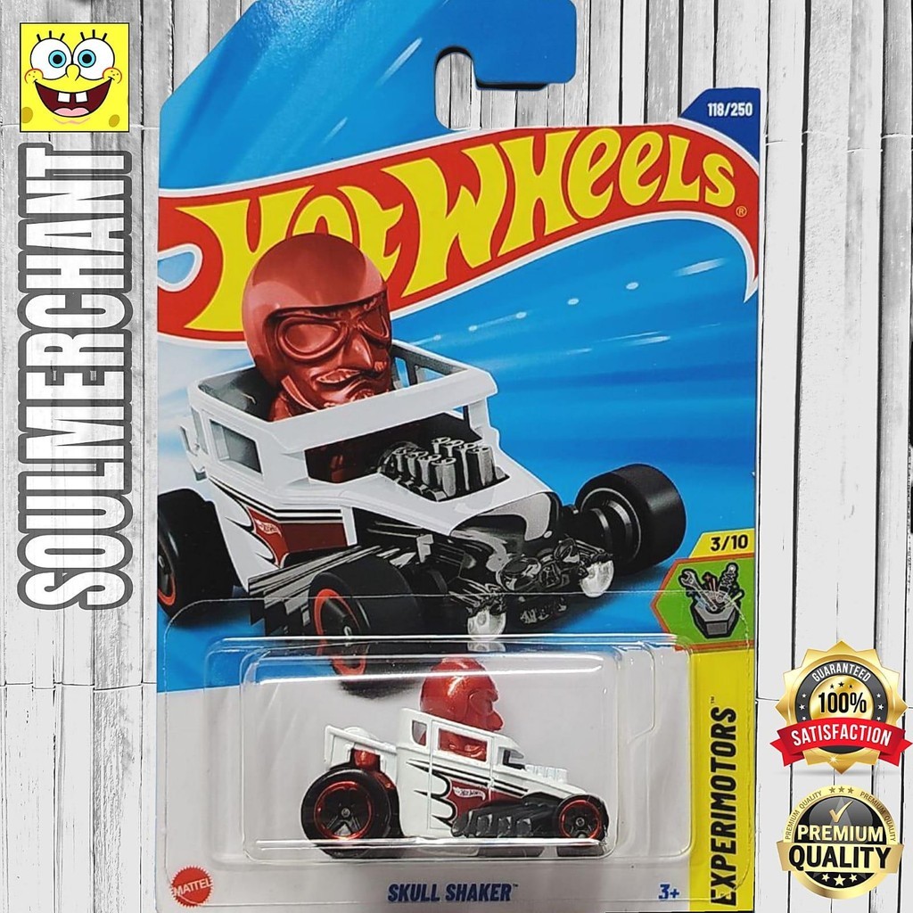 Hot Wheels Skull Shaker Putih Experimotors Diecast Hotrod