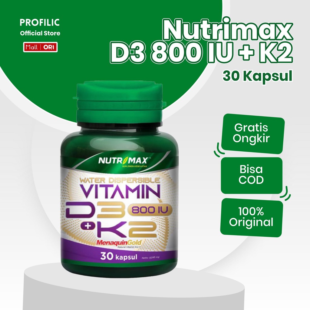 Nutrimax Vitamin D3+K2 / Vit D3 Water Dispersible K2 / Vit D 800 IU K 40 mcg