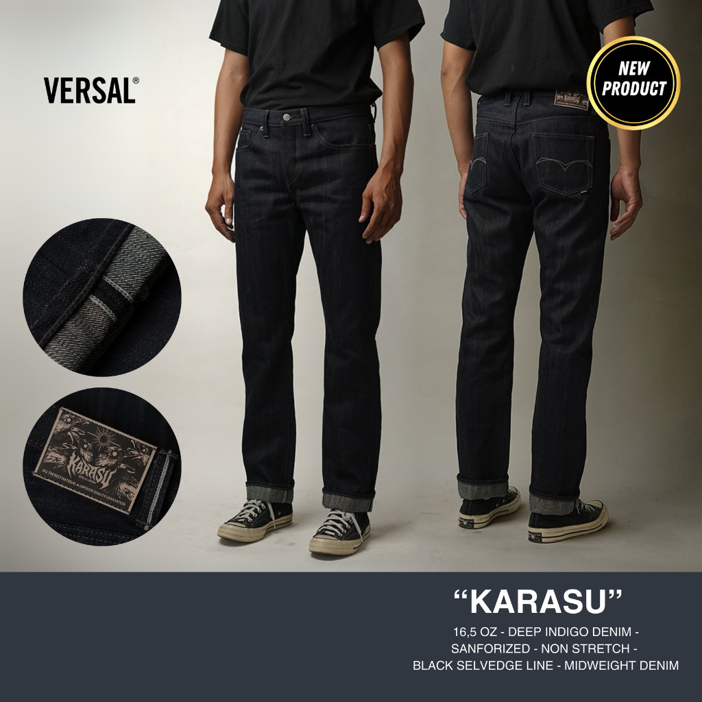 Versal The Finest - VERSAL KARASU — 16,5oz Deep Indigo Selvedge Denim (Ready Stock)