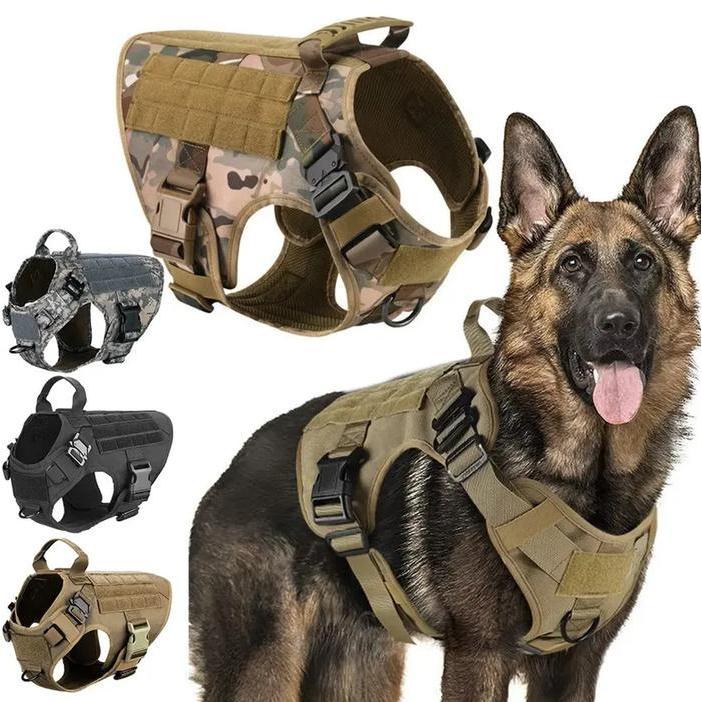 K9 Military Tactical Vest Dog Harness Rompi Militer Anjing Besar Kuat - Harness S, Hijau