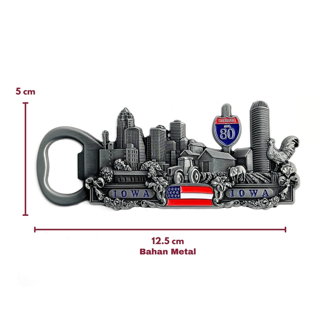 Souvenir Magnet Kulkas Iowa Amerika Oleh oleh Negara Amerika