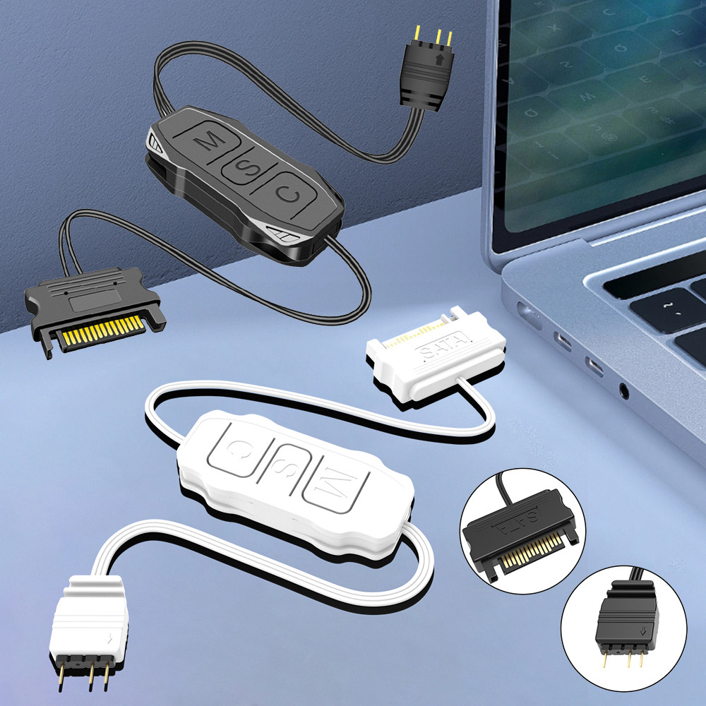 1-3PCS 5V 3PIN ARGB To SATA Adapter Controller Button Control RGB Light Controllers For Computer PC 