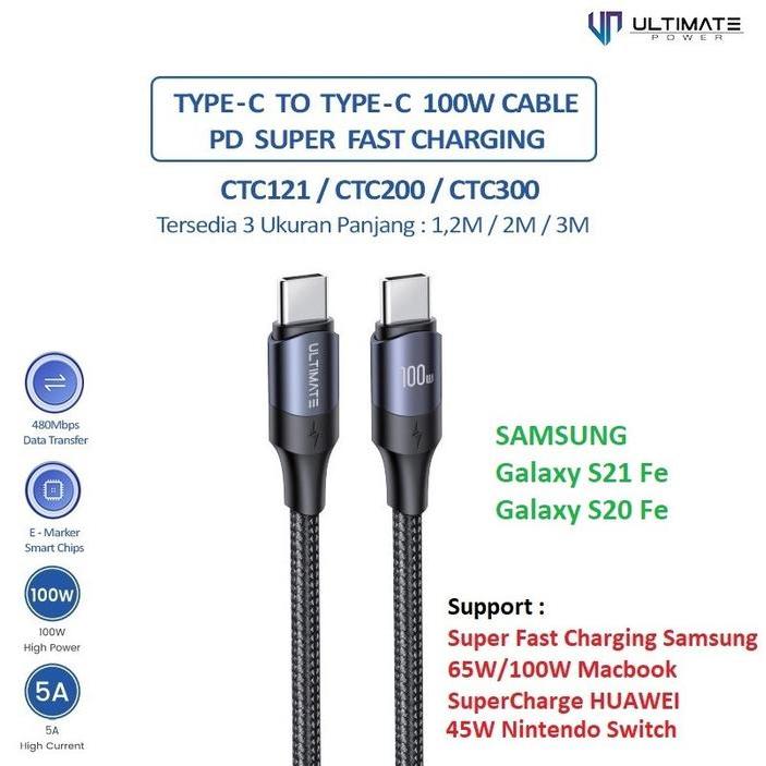 Kabel Data Cable Samsung S20 Fe S21 Fe 5G Super Fast Charging 100W - 1.2M