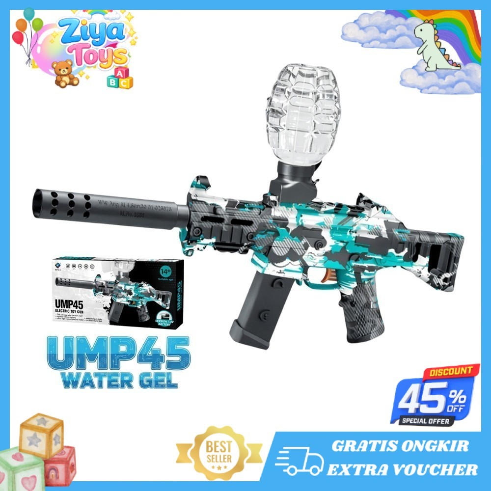 ZIYA TOYS - TEMBAKAN Mainan Anak BTC-3040 UMP45 ELECTRIC TOY GN Mainan Tembakan Water Seru Bubble Ke