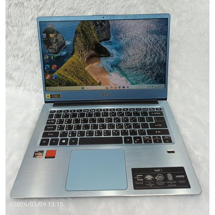 LAPTOP ACER SWIFT 3 SF314 AMD RYZEN 5 3500U RADEON RAM 8 GB SSD 256 GB SIAP PAKAI