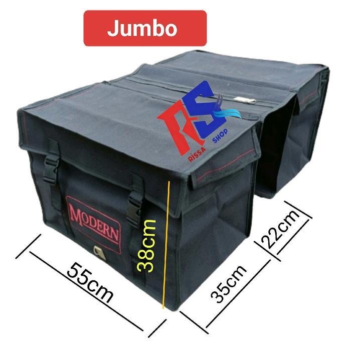 Tas Obrok Motor Kanvas Modern - Coklat, Standard terlaris