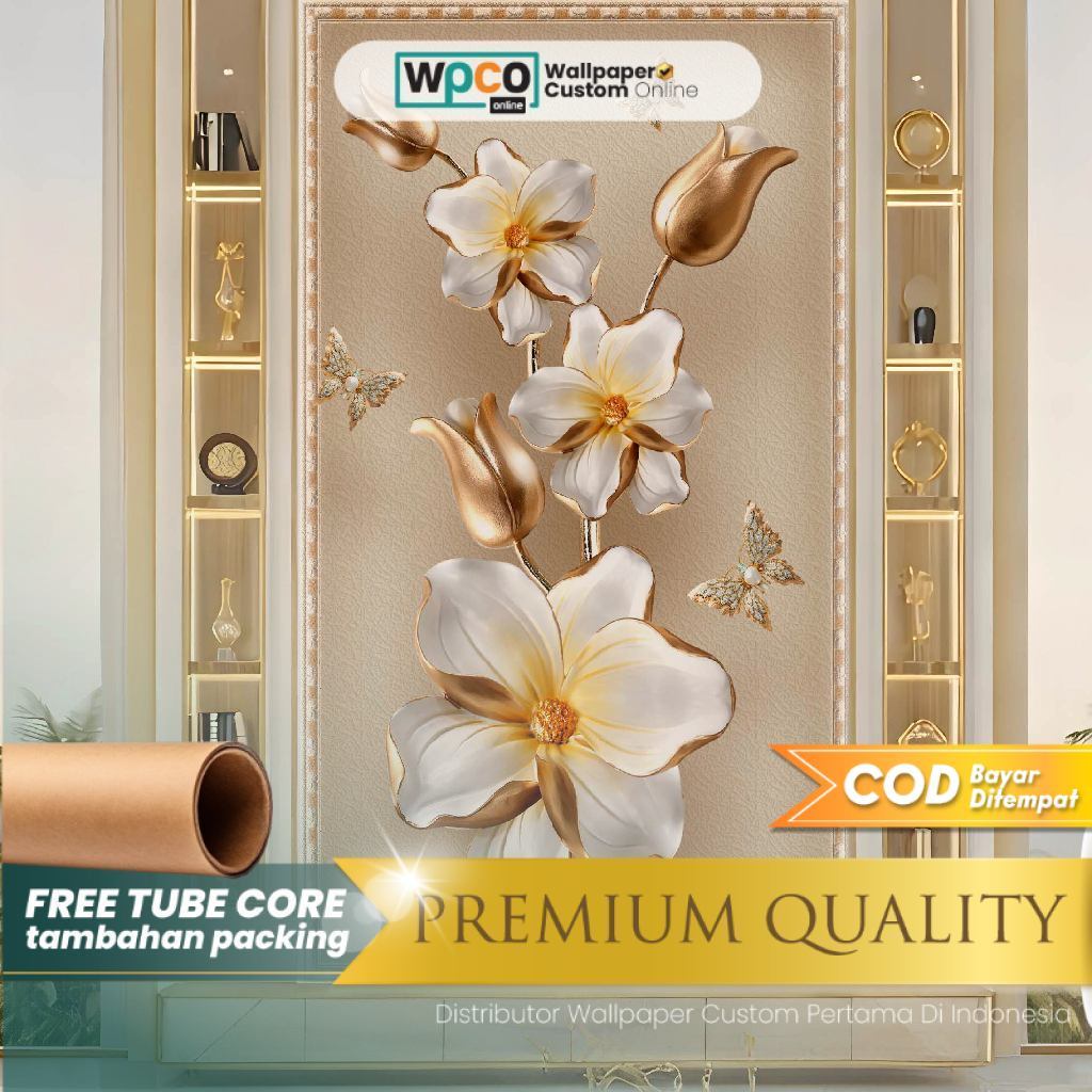 Stiker Dinding - Stiker Dinding Bunga 3D - Stiker Dinding Motif Bunga 3D - Stiker Dinding Gambar Bun