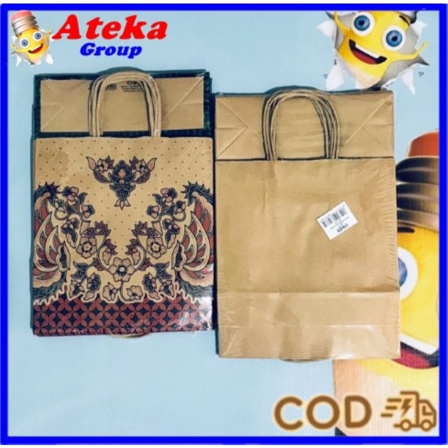 [1 PAK/10 PCS] OKEY KRAFT PAPER BAG A POLOS - BATIK TAS KERTAS