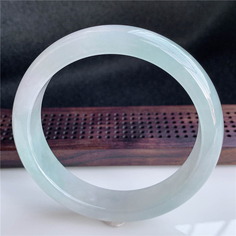 Gelang giok jadeite jenis ice-waxy hijau cerah jenis waxy hijau muda gelang giok bulat biasa gelang 