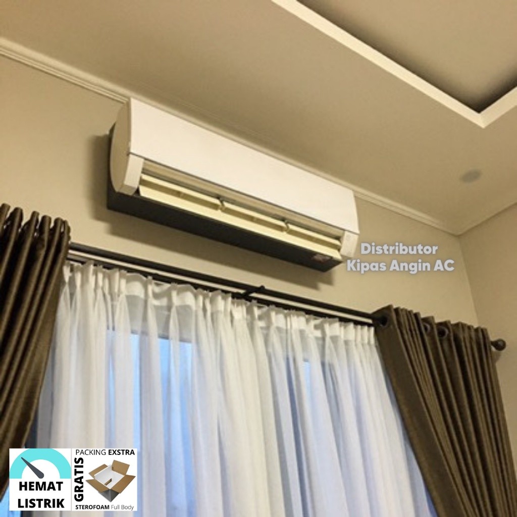 Kipas Angin AC Remote 3PK + LED + ICE GEL | Kipas Dinding Remot Model AC Ideal Ruangan 3m x 4m