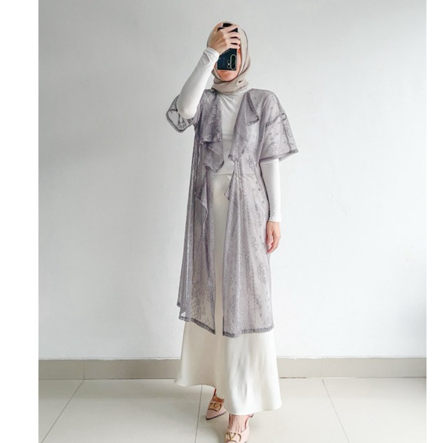 PROMO Emikoawa - Outer Lace Brukat Lebaran Brokat Wanita Outer Kondangan Blazer Atasan Wanita Muslim