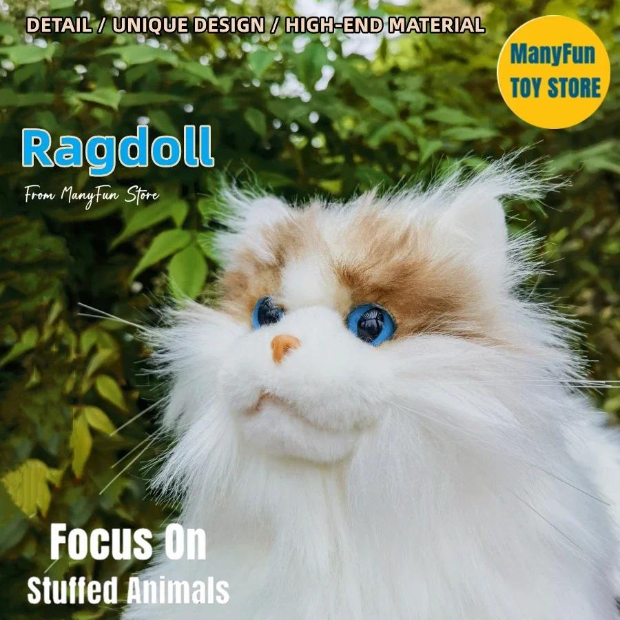Lifelike Ragdoll Cat Plush Toy - Realistic Ragdoll Stuffed Animal, High-Quality Soft Cats Doll, Gift