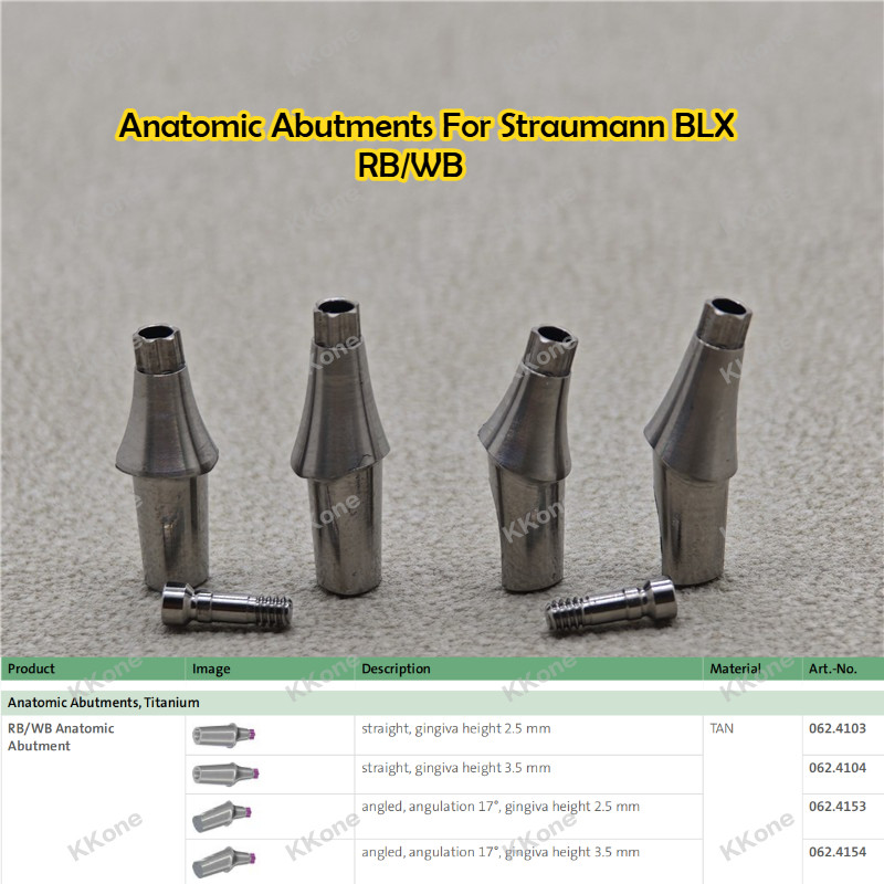 5Sets Dental Anatomic Abutments Straight Angled For Straumann BLX RB/WB Implant Accessories