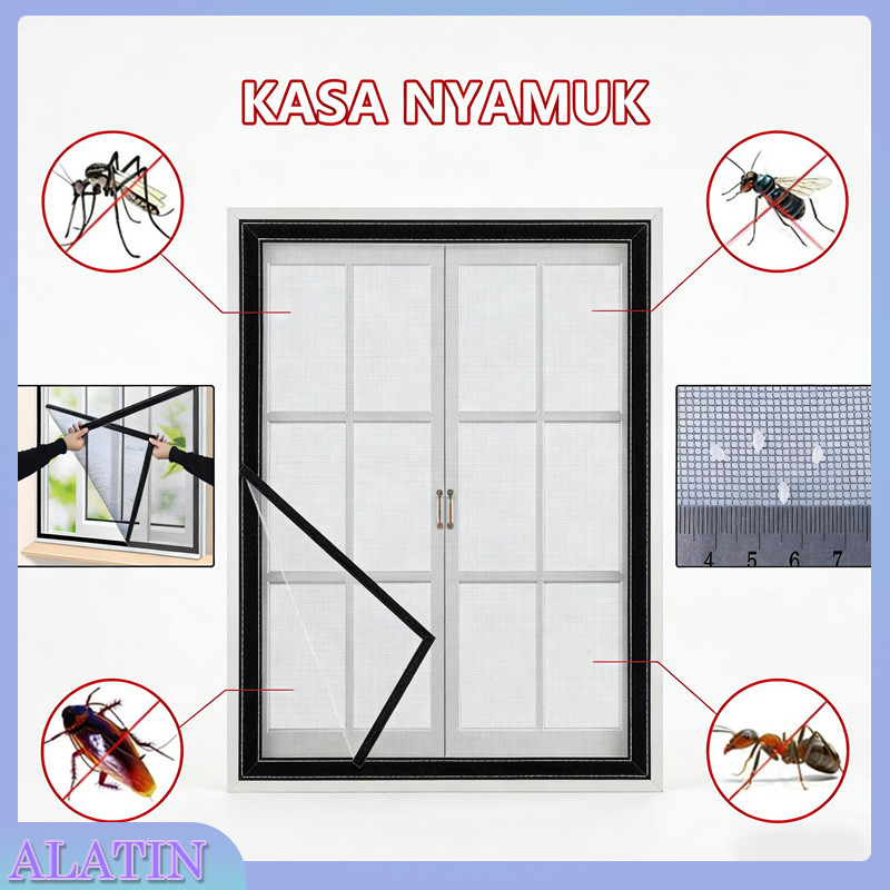 Kelambu Jendela Anti Nyamuk / Jaring Kasa Perekat / Jaring Kasa Anti Nyamuk / Jendela Kasa Dilengkap