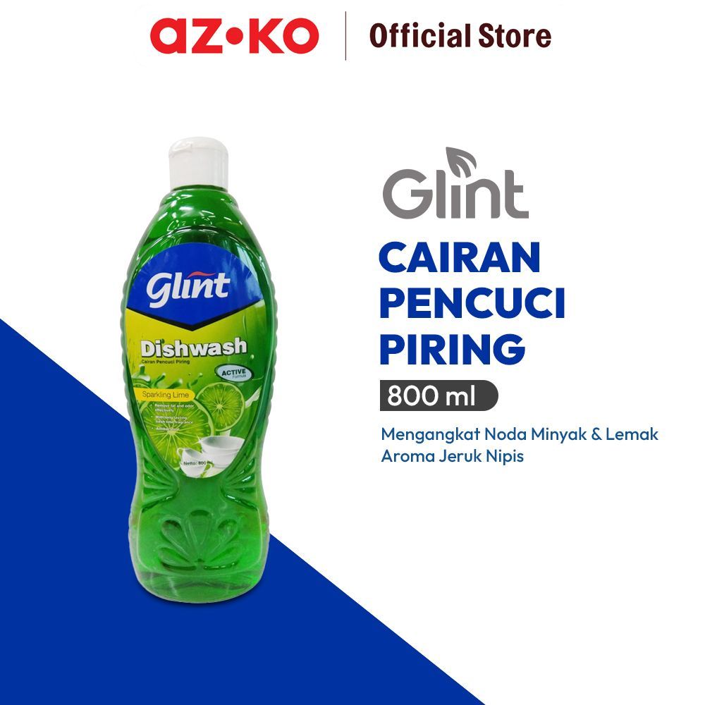 AZKO Glint 800 ml Cairan Pencuci Piring Sparkling Lime Eating Utensils Liquid Cleaner Sabun Cuci Pir