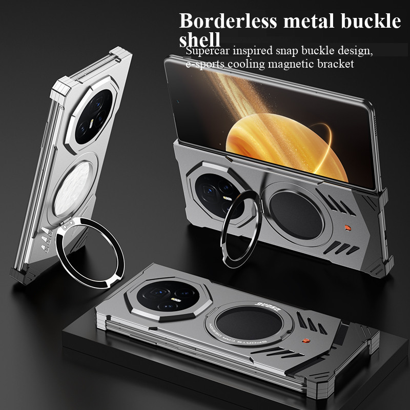 Casing untuk Honor Magic V5 V3 Penutup Ponsel Magnetik Logam Tahan Benturan Pengencang Jepret Tempat